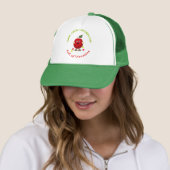 Rood grappig appeltje trucker pet (In situ)