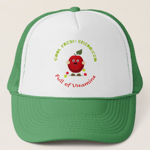 Rood grappig appeltje trucker pet
