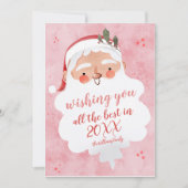 Rood grappig santa vrolijk kerstfeest Flat Vakanti Feestdagenkaart (Voorkant)