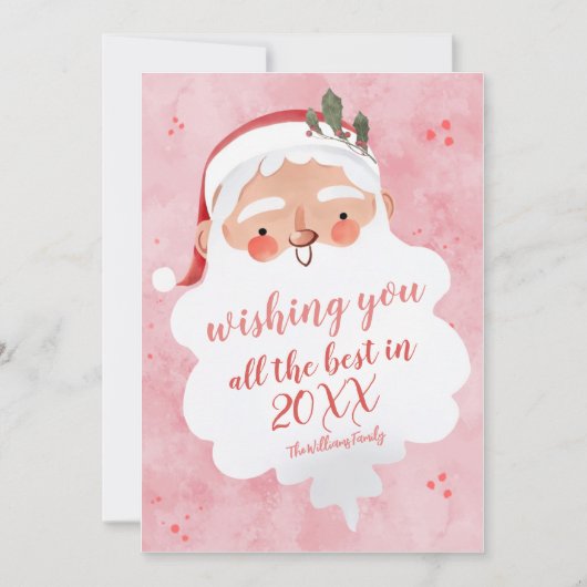 Rood grappig santa vrolijk kerstfeest Flat Vakanti Feestdagenkaart (Voorkant)