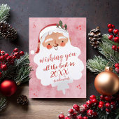 Rood grappig santa vrolijk kerstfeest Flat Vakanti Feestdagenkaart