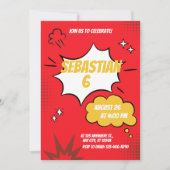 Rood Grappig Stripboek Stijl Kaart (Voorkant)