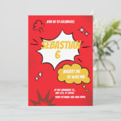 Rood Grappig Stripboek Stijl Kaart (Staand voorkant)