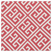 Rood Grieks sleutelpatroon Stof (Close Up)