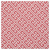 Rood Grieks sleutelpatroon Stof (Swatch)