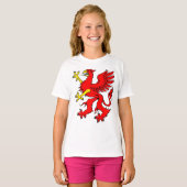 Rood Griffin Meisjes T-shirt (Voorkant volledig)