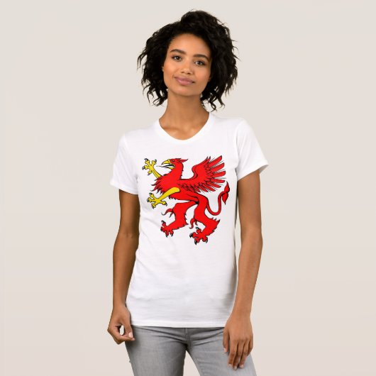 Rood Griffin Vrouwen T-shirt (Voorkant volledig)