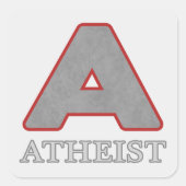 Rood & Grijs Atheïst "A" Stickers (Voorkant)