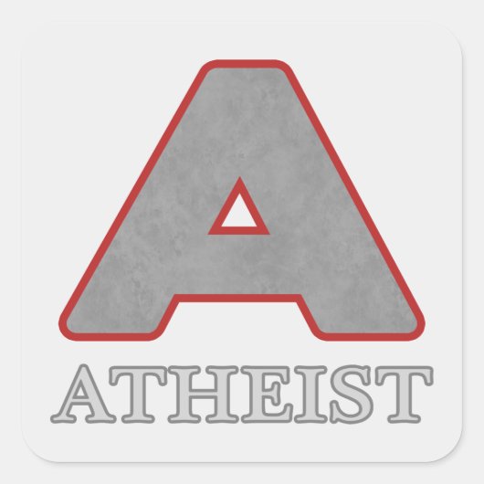 Rood & Grijs Atheïst "A" Stickers (Voorkant)