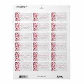 Rood Grijs Bloemen Bruiloft Retouradres Labels (Full Sheet)