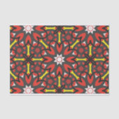Rood Grijs Bloemen Folk Art Etnisch Geometrisch Pa Tissuepapier (Voorkant)