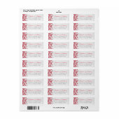 Rood Grijs Bloemen Mini Bruiloft Retouradres Label (Full Sheet)
