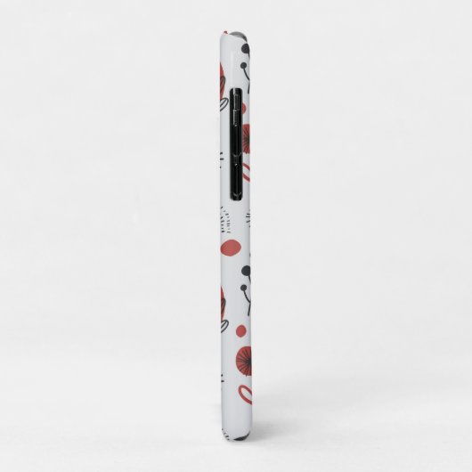 Rood grijs bloemenpatroon Plant gepersonaliseerd Case-Mate iPhone Case (Achterkant/links)