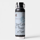 Rood Grijs  Briefkaart Vrouw en Poedel Liefde Waterfles (Achterkant)