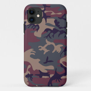 Rood grijs bruin camouflage ontwerp iPhone 11 hoesje