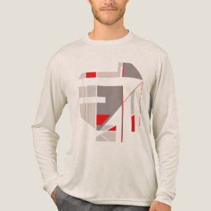 Rood Grijs Circulair MCM-geïnspireerd Geometrisch Tri-Blend Shirt