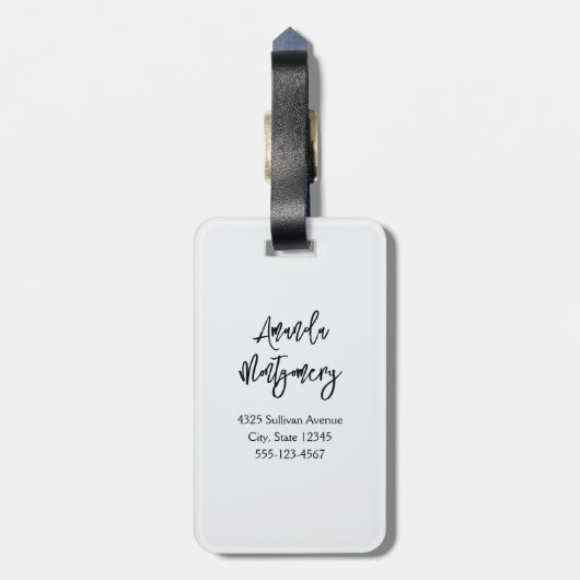 Rood Grijs & Cream Boho Bloem Boeket Bagagelabel (Achterkant verticaal)