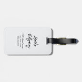 Rood Grijs & Cream Boho Bloem Boeket Bagagelabel (Achterkant horizontaal)