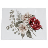 Rood Grijs & Cream Boho Bloem Boeket Groot Cadeauzakje (Voorkant)