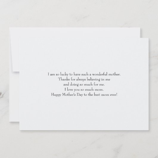 Rood Grijs & Cream Boho Bloemboeket Moederdag Feestdagenkaart (Achterkant)