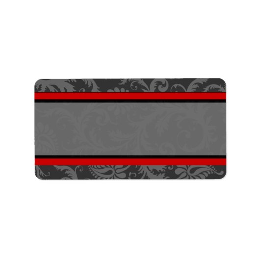  rood grijs damast etiket (Voorkant)