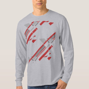 Rood Grijs Diagonale Vormen Zuidwesten Kijk Abstra T-shirt