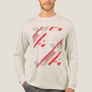 Rood Grijs Diagonale Vormen Zuidwesten Kijk Abstra Tri-Blend Shirt