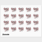 Rood grijs draak stickers (Vel)