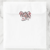 Rood grijs draak stickers (Tas)