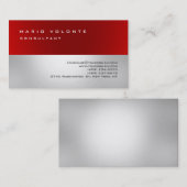 Rood Grijs Elegant Eenvoudige Plain Professional Visitekaartje (Voorkant / Achterkant)