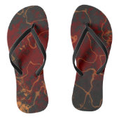 Rood, grijs en oranje Abstract Teenslippers (Voetbed)
