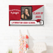 Rood, grijs en wit Afstuderen Spandoek (Insitu)