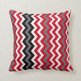 Rood, grijs en wit Chevron Kussen