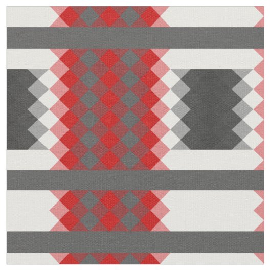 rood grijs en wit geometrisch stof (Close Up)