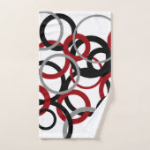 Rood, grijs en zwart bad handdoek (Handdoek)
