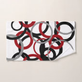 Rood, grijs en zwart bad handdoek (Handdoek)