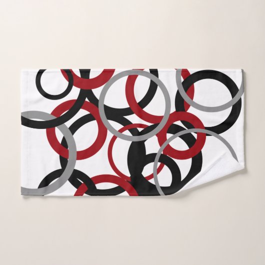 Rood, grijs en zwart bad handdoek (Handdoek)