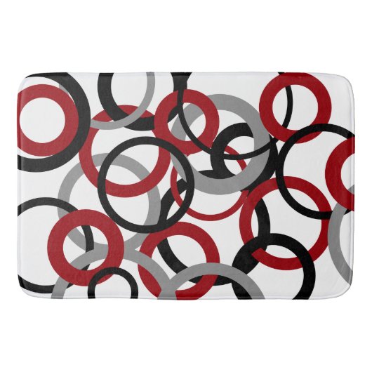 Rood, grijs en zwart badmat (Voorkant)