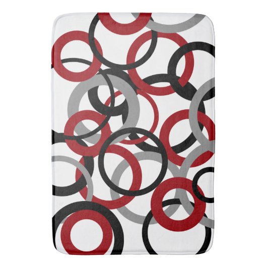 Rood, grijs en zwart badmat (Voorkant Verticaal)