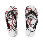 Rood, grijs en zwart kinder teenslippers (Voetbed)