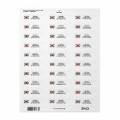 Rood grijs en zwart vlinderadres label (Full Sheet)
