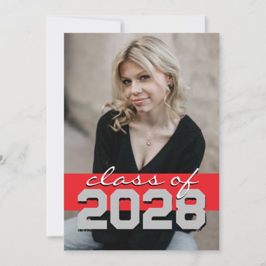 Rood & Grijs Filmstrip Afstuderen Aankondiging (Achterkant)