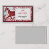 Rood grijs fox keramisch tapelvormig legant visitekaartje (Voorkant / Achterkant)