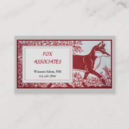 Rood grijs fox keramisch tapelvormig legant visitekaartje