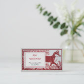 Rood grijs fox keramisch tapelvormig legant visitekaartje (Staand voorkant)