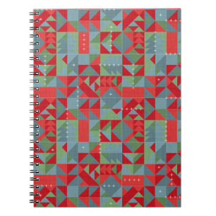 Rood, grijs, groen geometrisch patroon. notitieboek