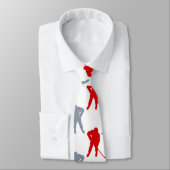 Rood Grijs Hockey Speler Thema Gepersonaliseerd Stropdas (Gebonden)
