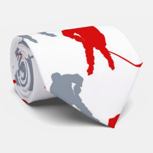 Rood Grijs Hockey Speler Thema Gepersonaliseerd Stropdas