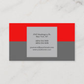 Rood Grijs Horizontaal Streeppatroon Visitekaartje (Achterkant)
