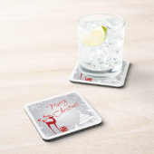 Rood, grijs kerstcadeauset (6) onderzetter (Rechterzijde)